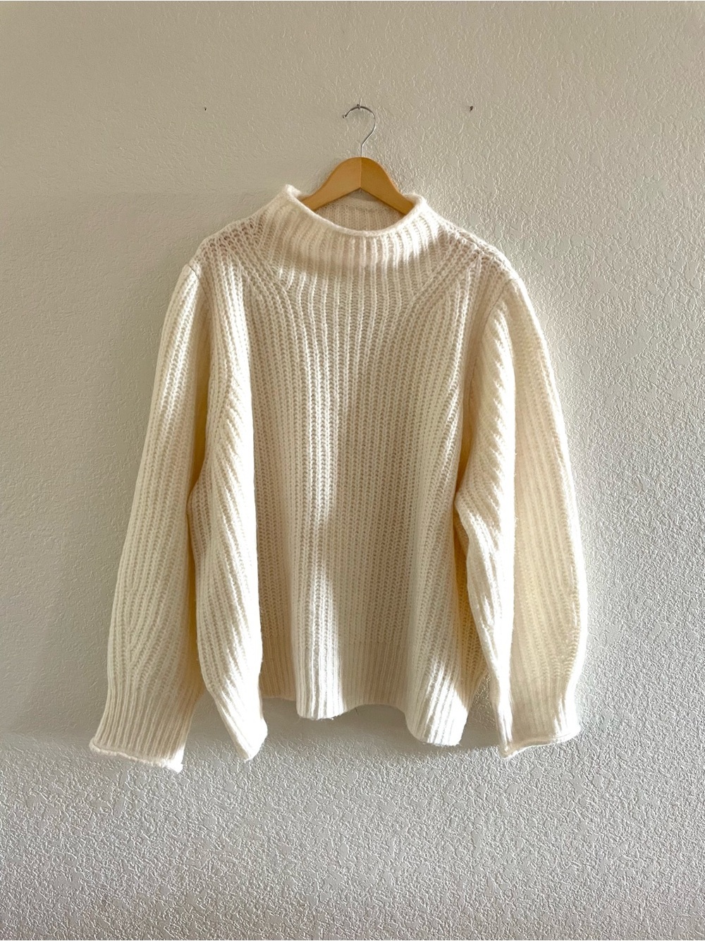 NWT Madewell Loretto Mockneck Pullover Sweater Plus Size 4X Antique Cream Cozy